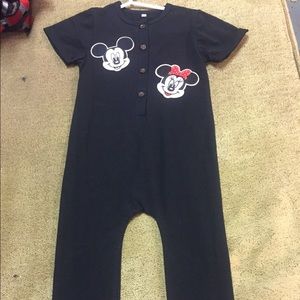 24 month Custom Black Onsie. Mickey & Minnie